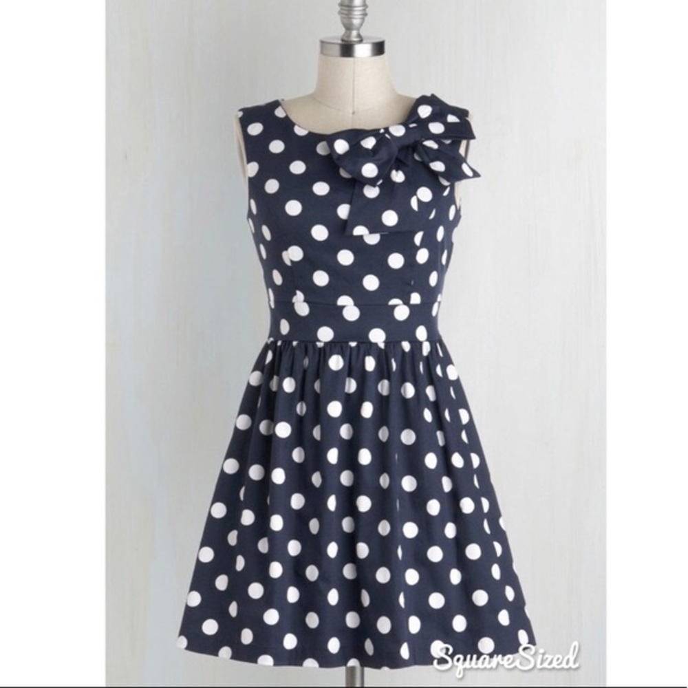ModCloth Navy Polka Dot Pennsylvania Dress